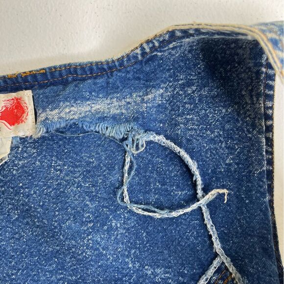 Vintage License Acid Wash Blue Denim Embellished Jumper Dress Women Size Small - Picture 9 of 14